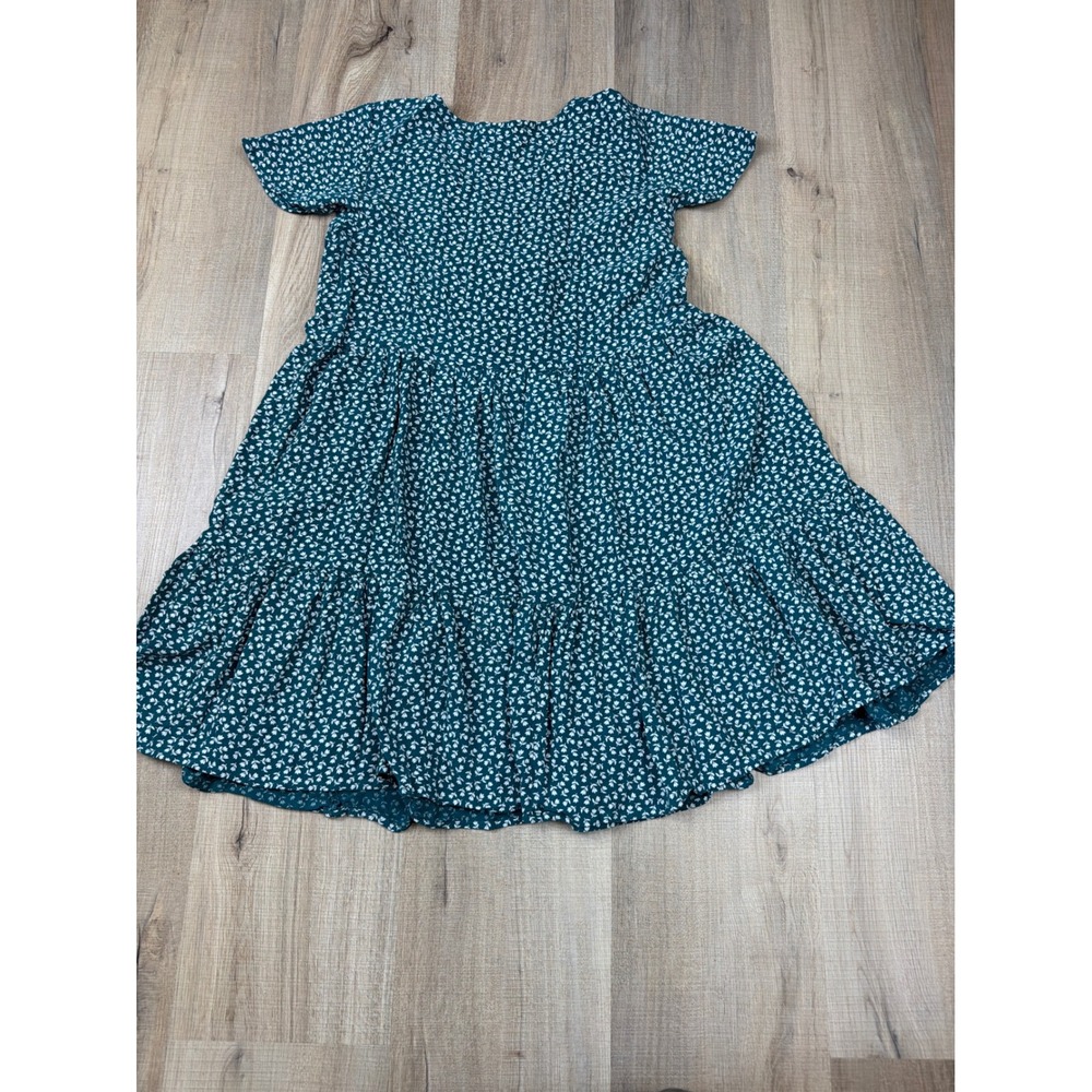 American Eagle Womens Teal Green Ditsy Floral Tiered Babydoll Mini Dress Size‎ M - Picture 7 of 7